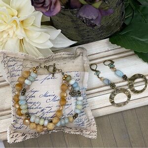 Elegant Beaded Bracelet and Earring Set